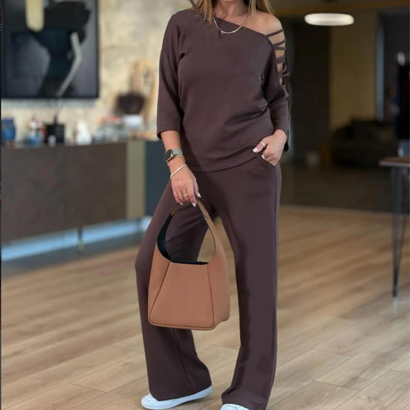 Women's Casual Off-Shoulder Sport 2-Piece Set