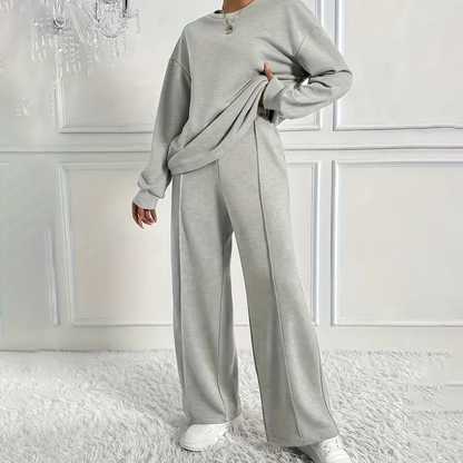 Women's Cozy Long-Sleeve Top & Pants Set
