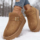 Women's Winter Buckle Plush-Lined Ankle Boots