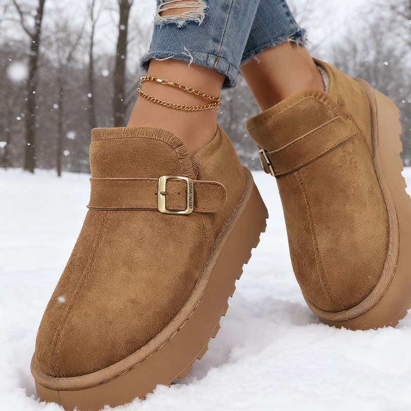 Women's Winter Buckle Plush-Lined Ankle Boots