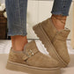 Women's Winter Buckle Plush-Lined Ankle Boots
