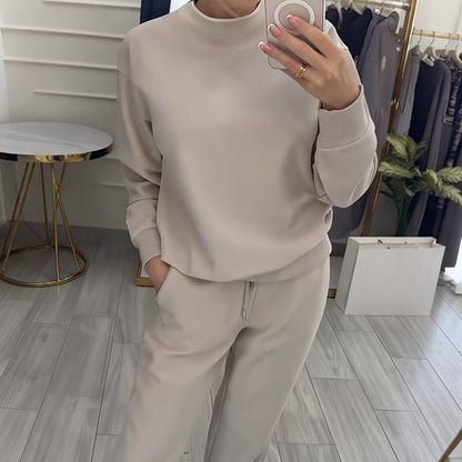 Women's Fashion Round Neck Tops ＆ Pants 2-Piece Set