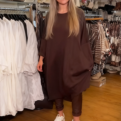 🔥Limited-time offer-Irregular Loose Top & Solid Color Pants Two-Piece Set