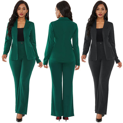 🔥 LAST DAY PROMOTION - 50%OFF 🔥Women's Business Solid Blazer ＆ Pants 2-Piece Set