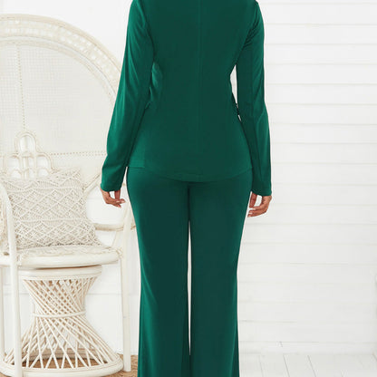 🔥 LAST DAY PROMOTION - 50%OFF 🔥Women's Business Solid Blazer ＆ Pants 2-Piece Set