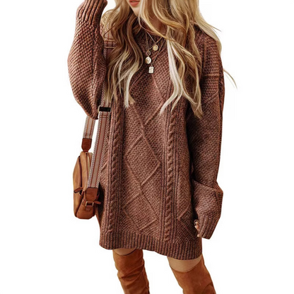 ⏳Time-Limited Special⏰ Trendy Cable-Knit Loose-Fit Sweater Dress