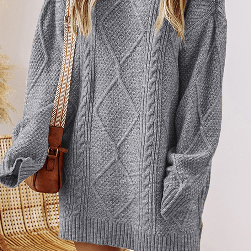 ⏳Time-Limited Special⏰ Trendy Cable-Knit Loose-Fit Sweater Dress