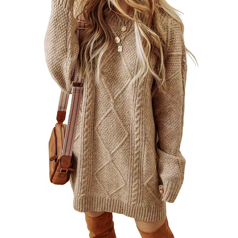 ⏳Time-Limited Special⏰ Trendy Cable-Knit Loose-Fit Sweater Dress