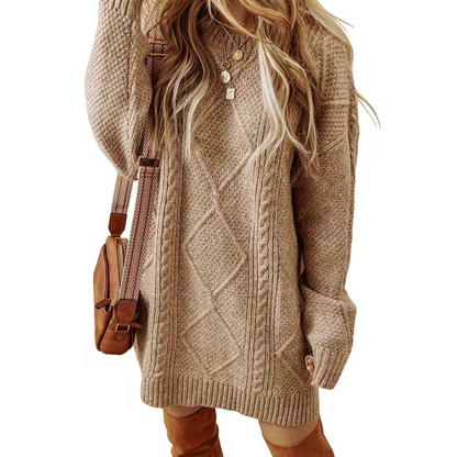 ⏳Time-Limited Special⏰ Trendy Cable-Knit Loose-Fit Sweater Dress