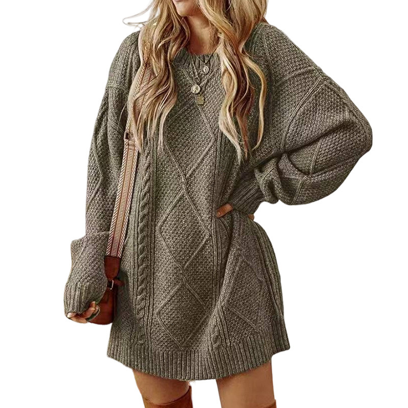 ⏳Time-Limited Special⏰ Trendy Cable-Knit Loose-Fit Sweater Dress