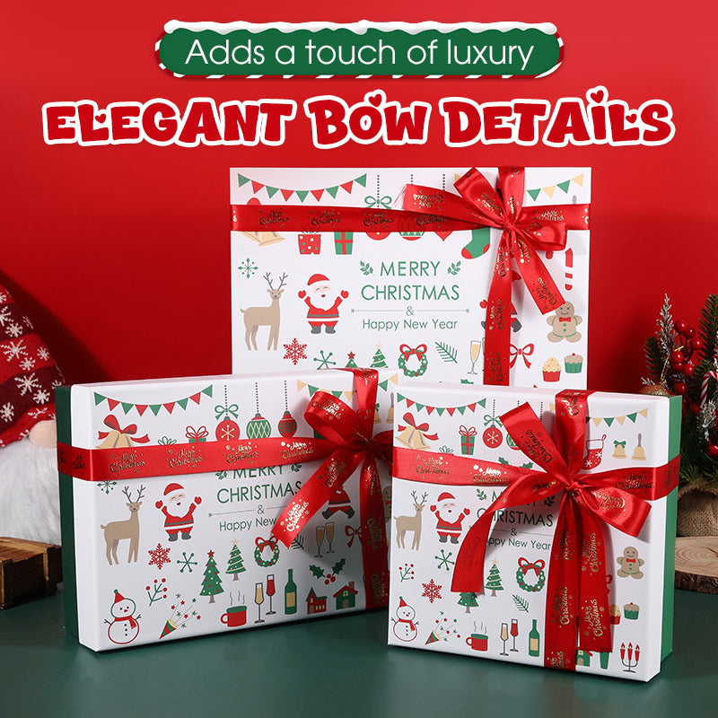Christmas Gift Box with Lid and Ribbon