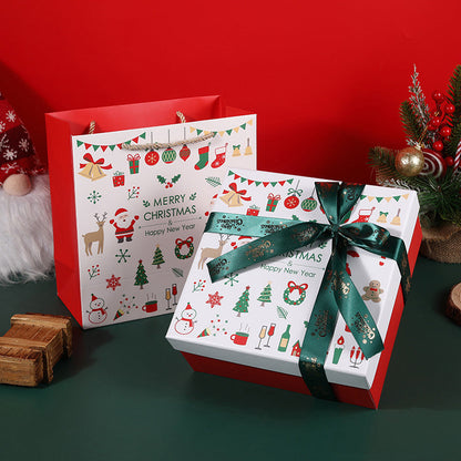 Christmas Gift Box with Lid and Ribbon