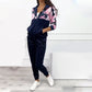 Women's Floral Printed Hooded 2 Pieces Sweatsuits Set