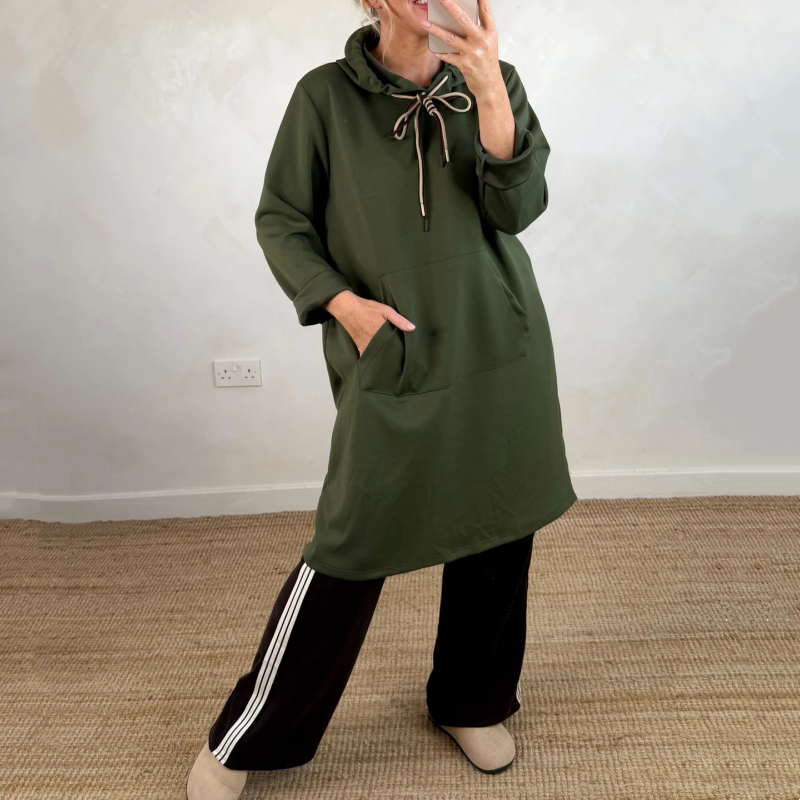 Women's Oversized Long Hoodie Dress with Pockets
