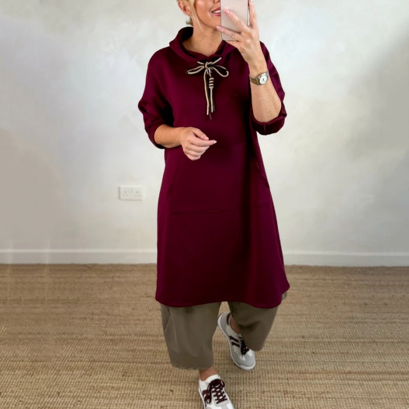 Women's Oversized Long Hoodie Dress with Pockets