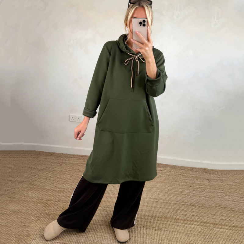 Women's Oversized Long Hoodie Dress with Pockets