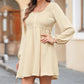 Women's Solid Color Lantern Sleeves Midi Dress