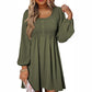 Women's Solid Color Lantern Sleeves Midi Dress