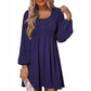 Women's Solid Color Lantern Sleeves Midi Dress