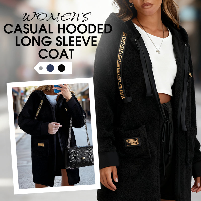 Women's Casual Hooded Long Sleeve Coat