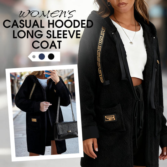 Women's Casual Hooded Long Sleeve Coat