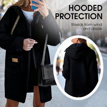 Women's Casual Hooded Long Sleeve Coat