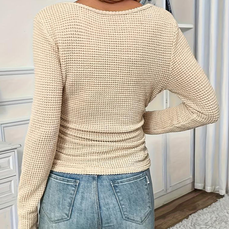 ✨2025 New Hot Sale❤️‍🔥Elegant Women's Slim-Fit Long Sleeve Top!