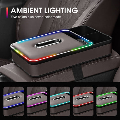 Armrest Storage Box with LED Ambient Lighting
