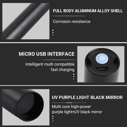 USB Rechargeable High-Power LED UV Light