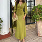 Women's V-Neck Ruched Long Dress