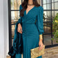Women's V-Neck Ruched Long Dress
