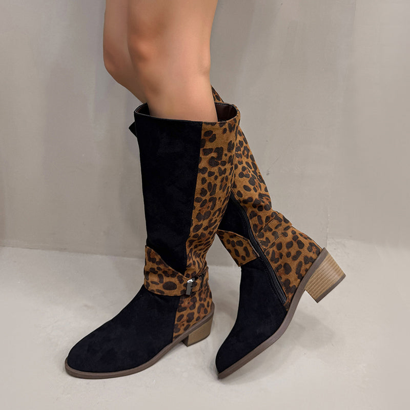 💜LAST DAY PROMOTION - 50%OFF💜Women's Leopard Print Riding Boots