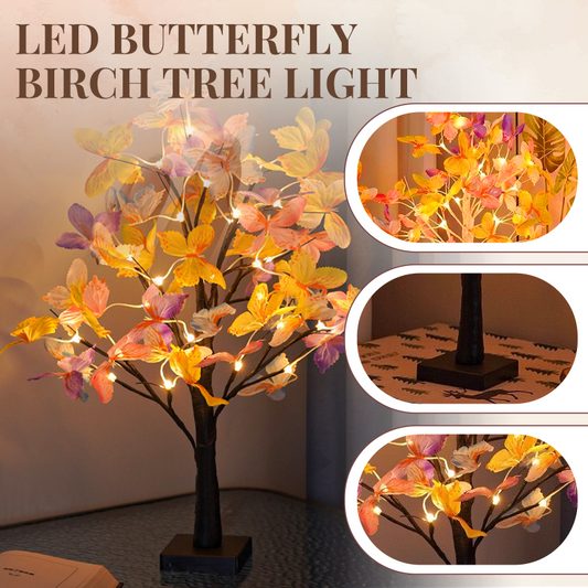 LED Butterfly Birch Tree Light