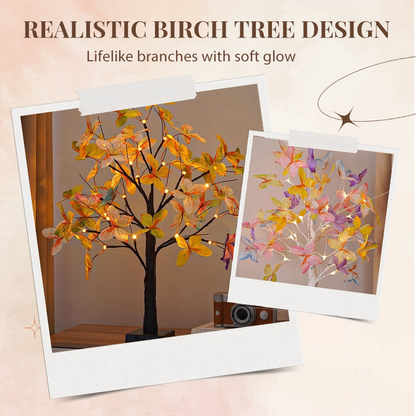 LED Butterfly Birch Tree Light