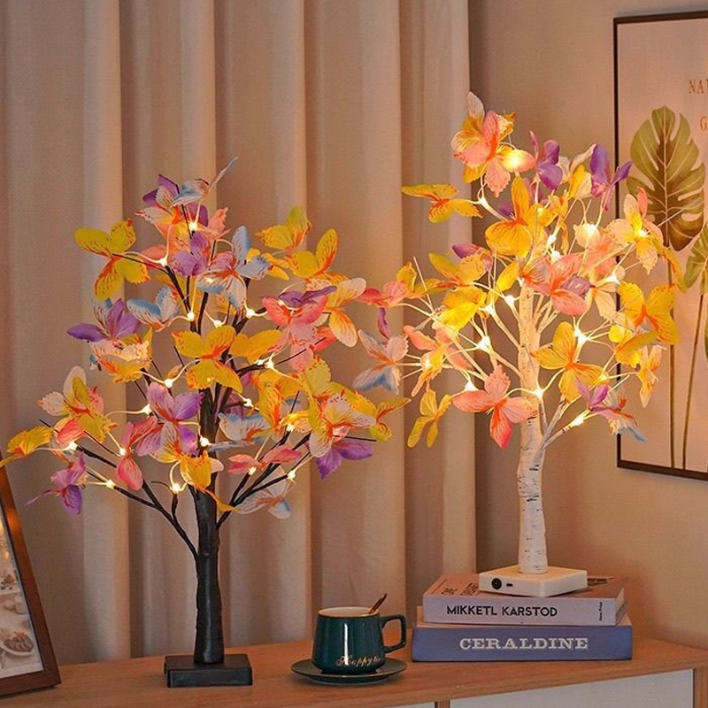 LED Butterfly Birch Tree Light