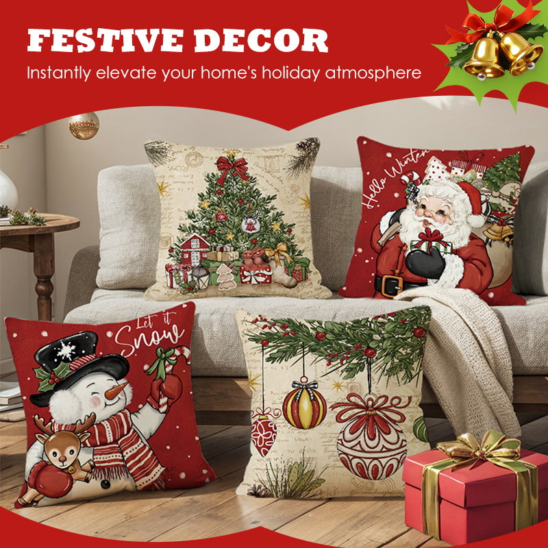 🎄🔥Christmas Promotion 50% OFF🔥Cute Christmas Print Pillow Cover