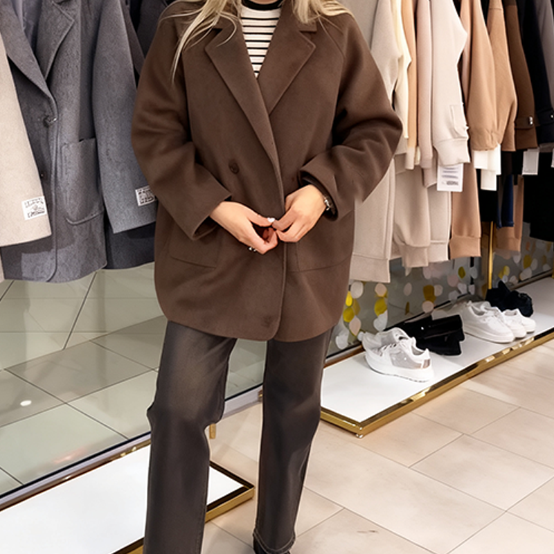 Women’s Elegant Soft Warm Double-Breasted Coat