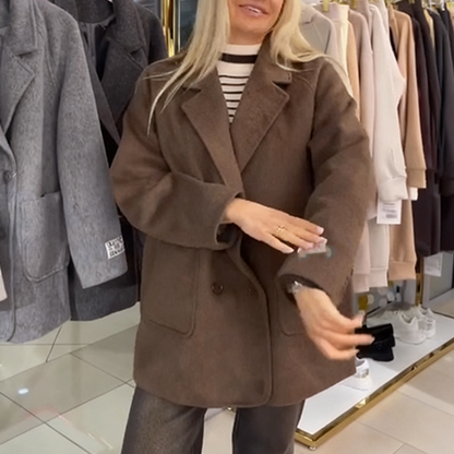 Women’s Elegant Soft Warm Double-Breasted Coat