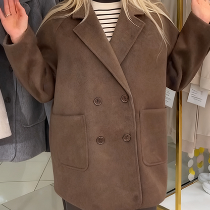 Women’s Elegant Soft Warm Double-Breasted Coat