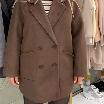 Women’s Elegant Soft Warm Double-Breasted Coat