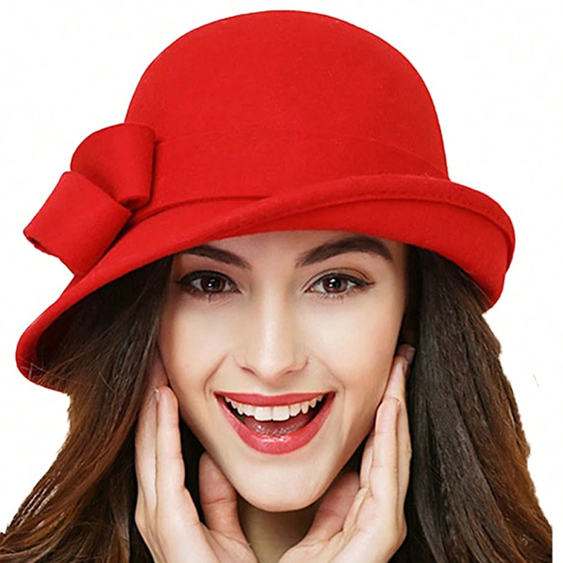 Women’s Vintage Cloche Hat with Side Bow