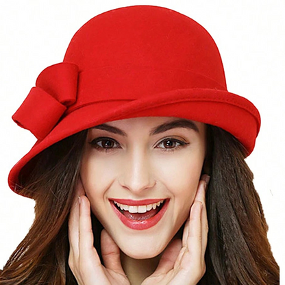 Women’s Vintage Cloche Hat with Side Bow