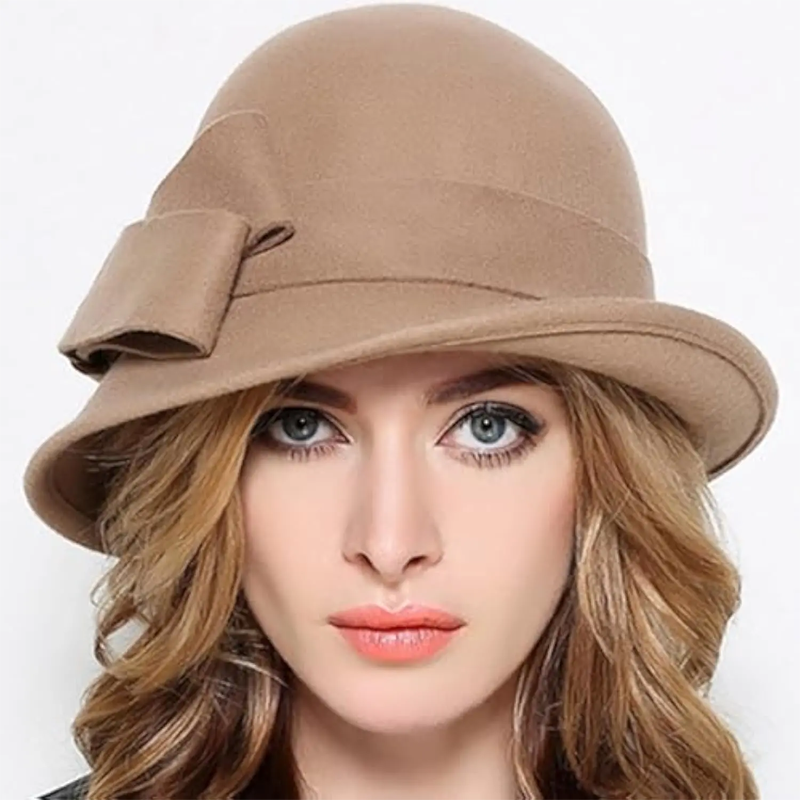 Women’s Vintage Cloche Hat with Side Bow