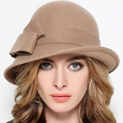 Women’s Vintage Cloche Hat with Side Bow
