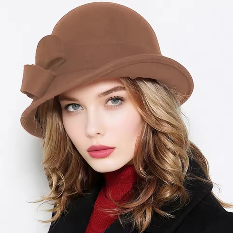 Women’s Vintage Cloche Hat with Side Bow