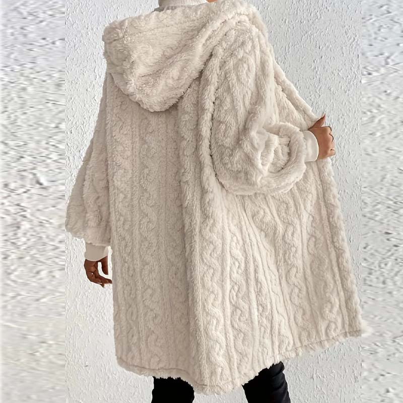 ✨ Women's Plush Soft Midi-Length Jacket with Pockets