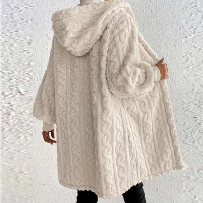✨ Women's Plush Soft Midi-Length Jacket with Pockets