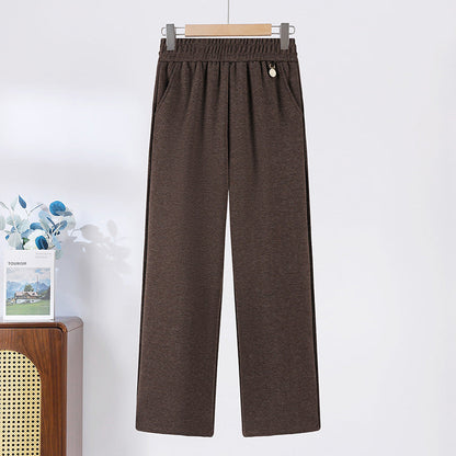 ⏳Limited-time 50% off⏰Solid Color Elastic Waistband Straight Leg Pants👖