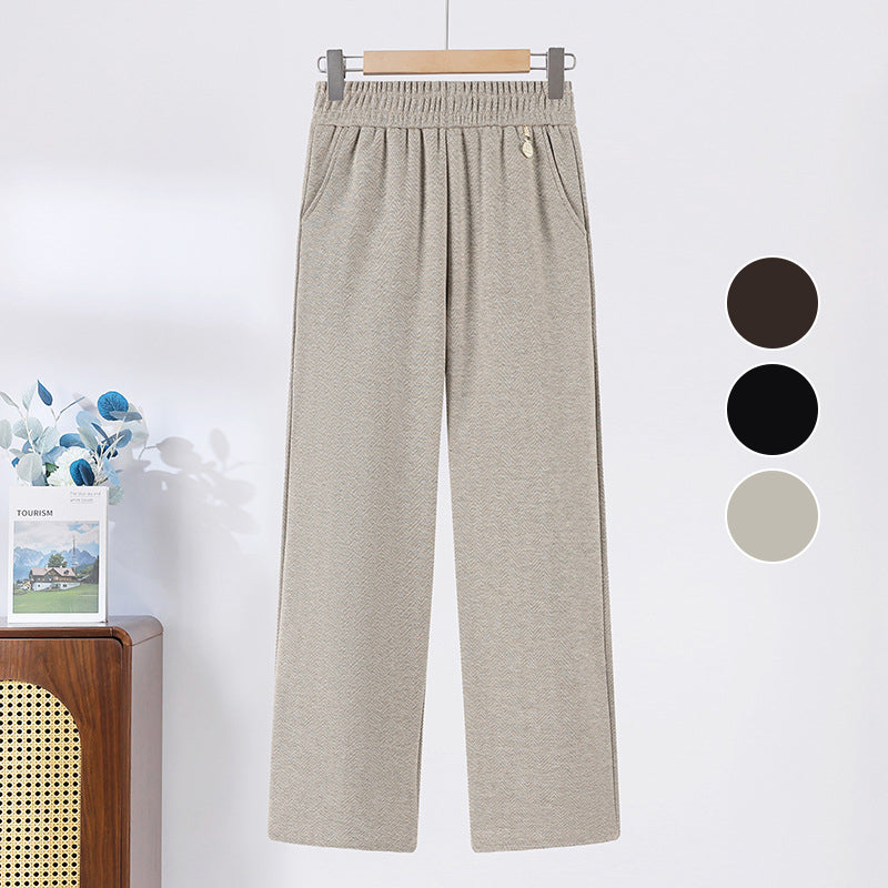 ⏳Limited-time 50% off⏰Solid Color Elastic Waistband Straight Leg Pants👖