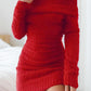 Women's Knitted Off-Shoulder Bodycon Sweater Mini Dress